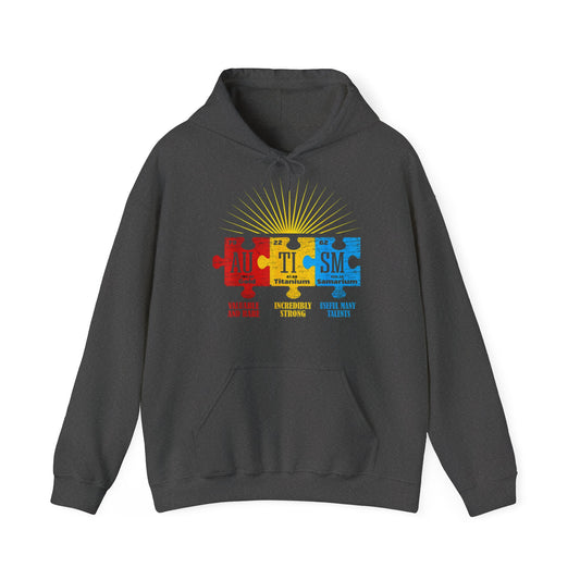 Hoodie "Force, Valeur et Talents : L'Essence de l'Autisme" - Unisex Heavy Blend™ Hooded Sweatshirt